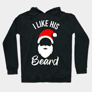 I Like His Beard I Like Her Butt Couple Christmas Santa Hat Hoodie